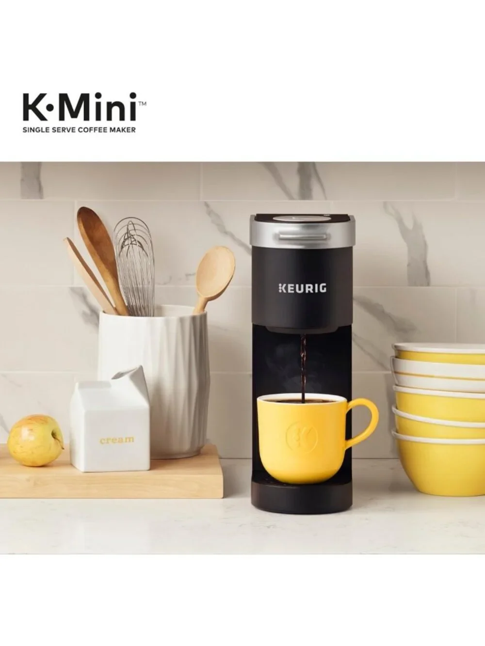 Compact Single Serve Coffee Maker, 6-12oz Brew Size, Ideal for Small Spaces